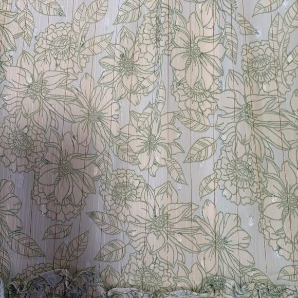 Tahari Girls Floral Metallic Striped Tiered Dress - Picture 3 of 12